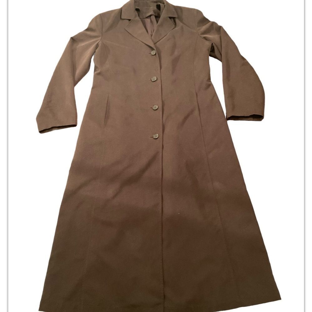 ANNE KLEIN Women’s Dark Green Insulated Long Raincoat Long Sleeves Coat Size 10 - Picture 11 of 16